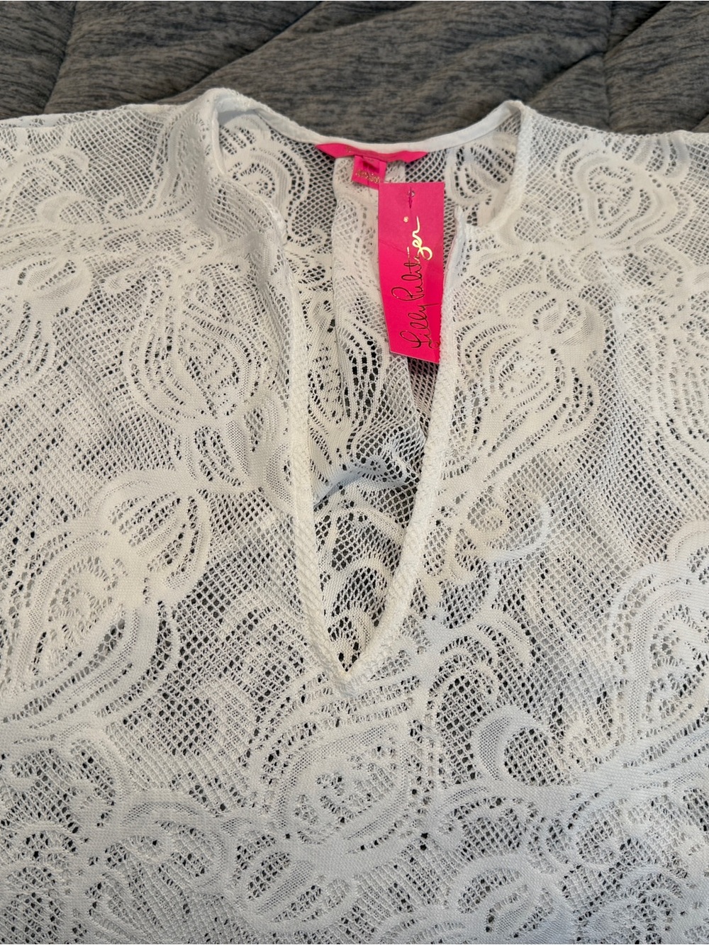 Lilly Pulitzer White Lace Floral beach cover up